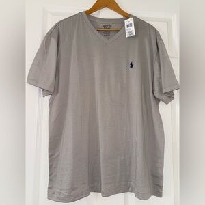 Polo by Ralph Lauren Men's Gray V-Neck T-Shirt